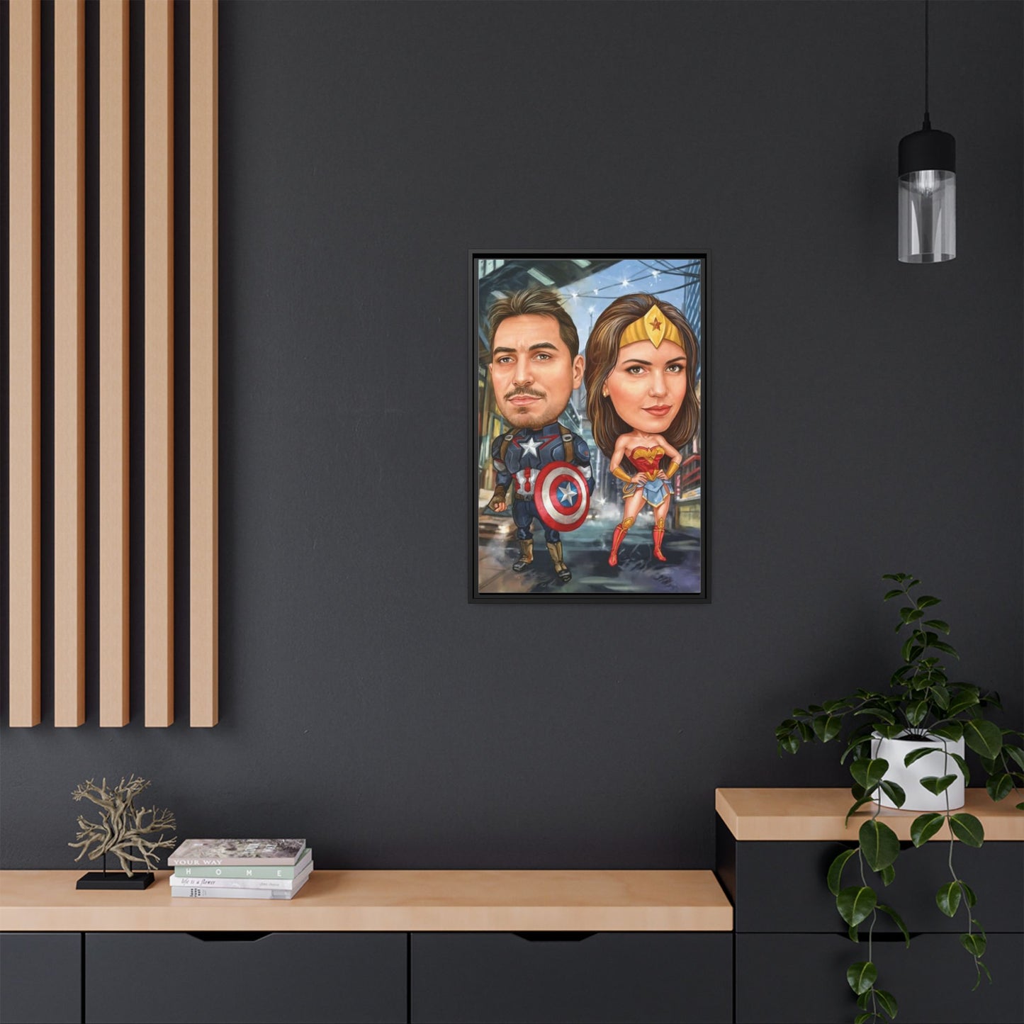 Custom Superhero Couple Portrait | Personalized Superhero Artwork Gift