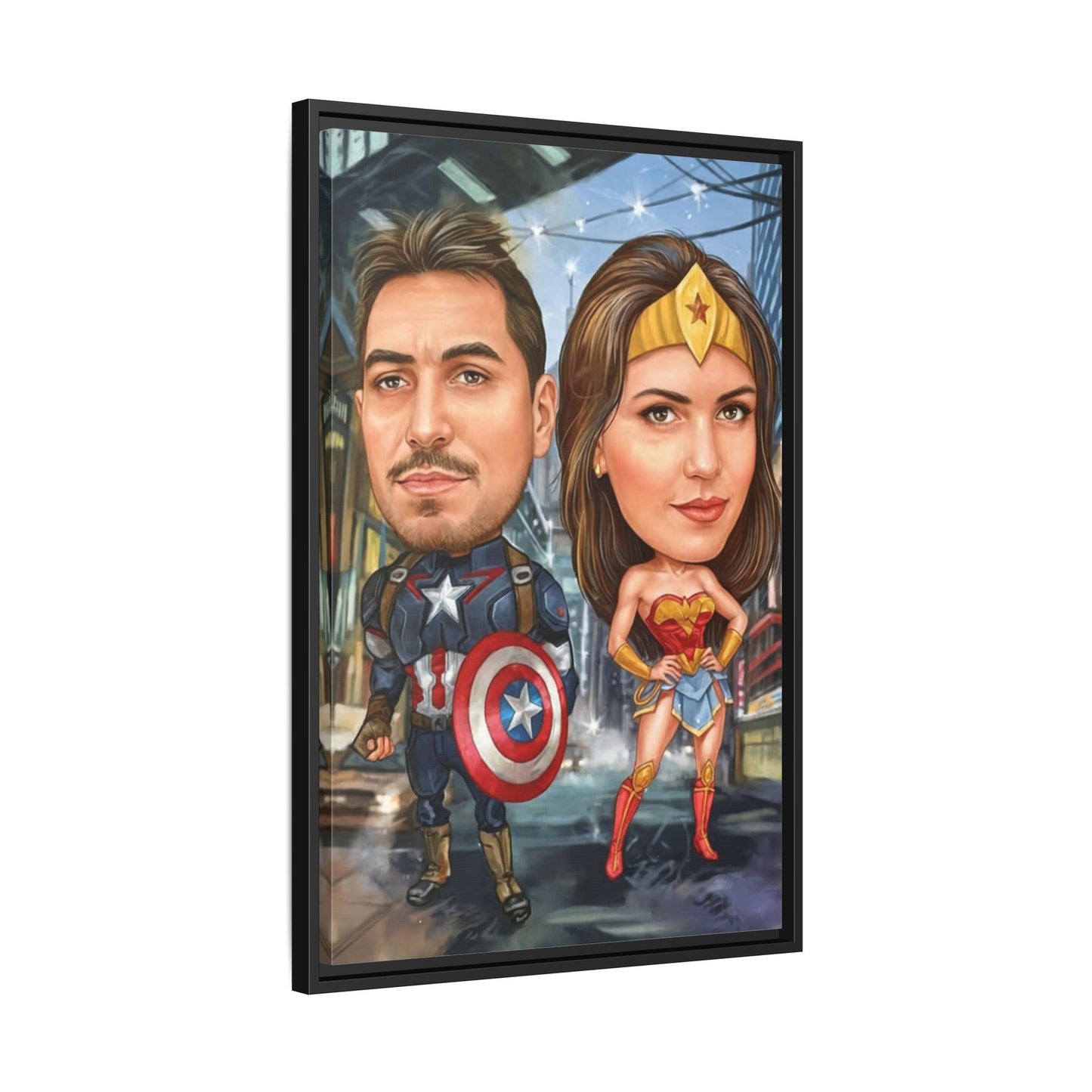 Custom Superhero Couple Portrait | Personalized Superhero Artwork Gift