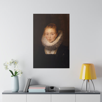 Custom Renaissance Portrait of a woman in a historical European setting, featuring a regal lace collar and classic aristocratic attire.