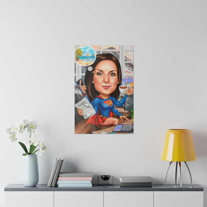 Custom Superwoman Portrait | Personalized Superheroine Artwork Gift