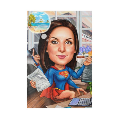 Custom Superwoman Portrait | Personalized Superheroine Artwork Gift