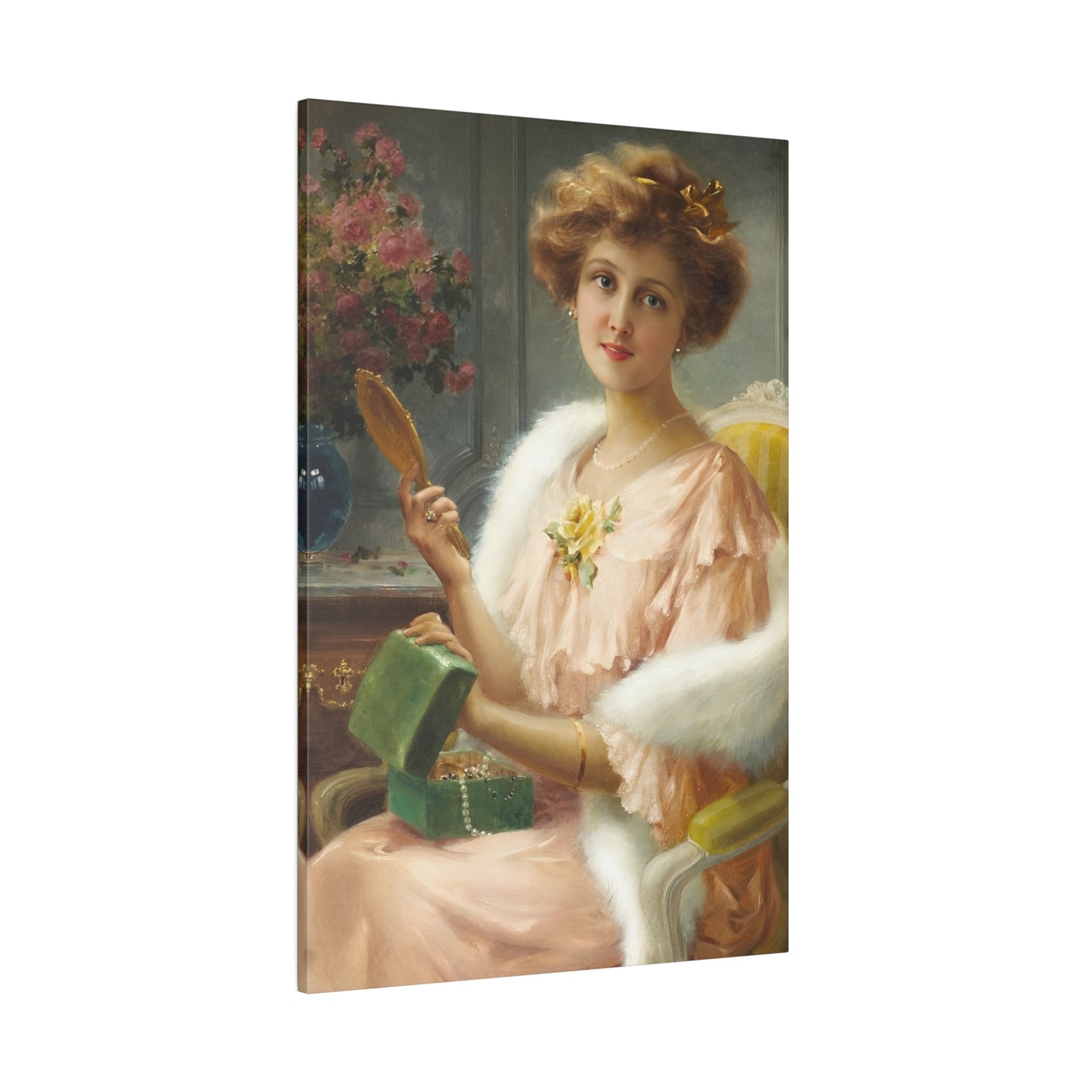 Custom Vintage Portrait featuring a woman dressed in classical attire, reflecting the timeless elegance and charm of a bygone era.