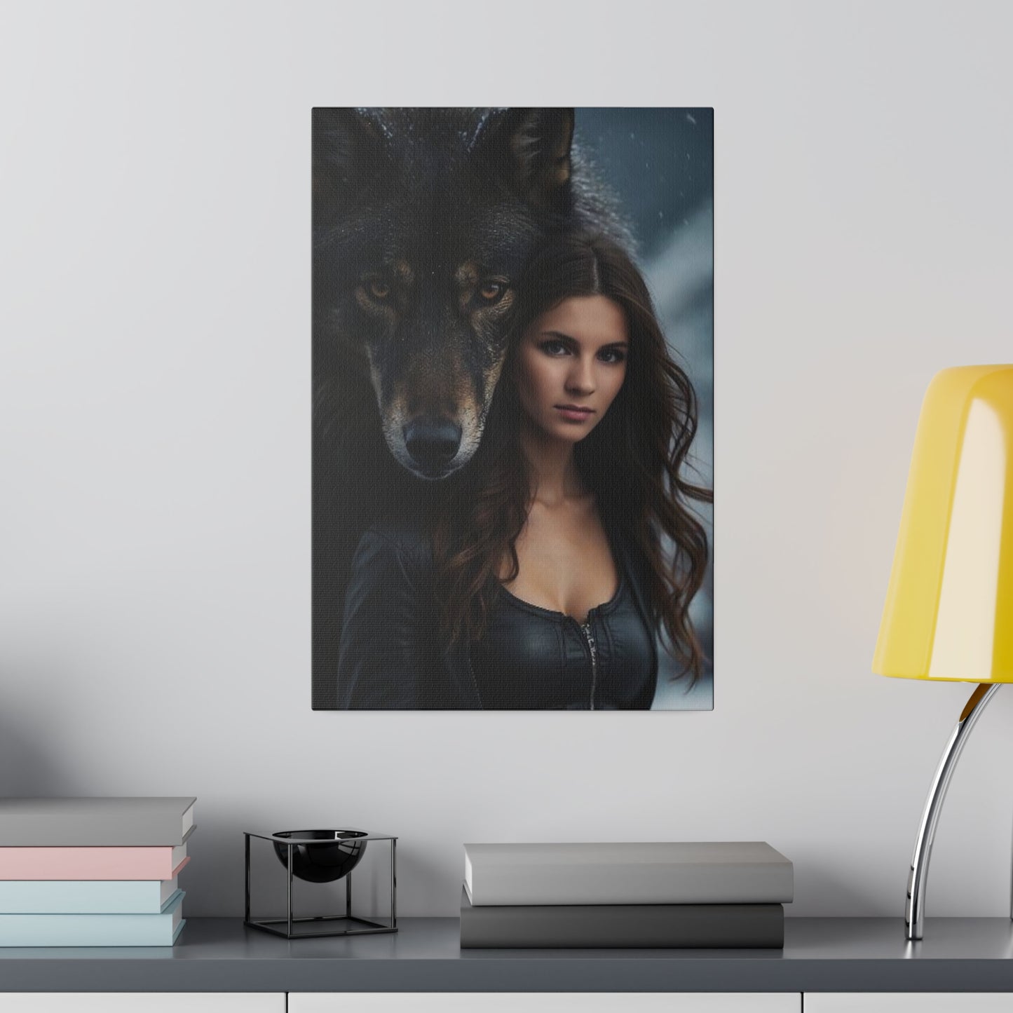 Personalisiertes Wolfsbegleiter-Portrait für Frauen | Personalisiertes Wildgeist-Kunstwerk-Geschenk