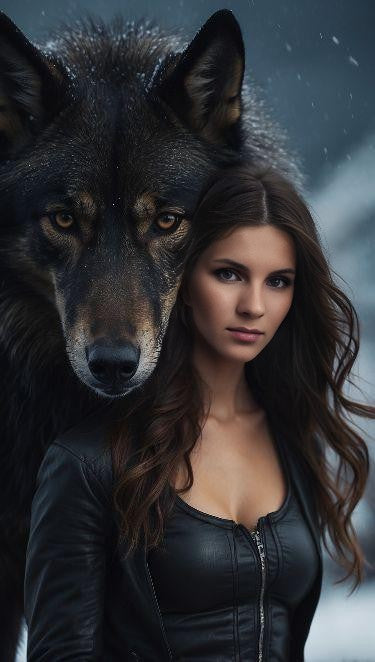 Custom Wolf Companion Portrait for Women | Personlig Wild Spirit-kunstgave