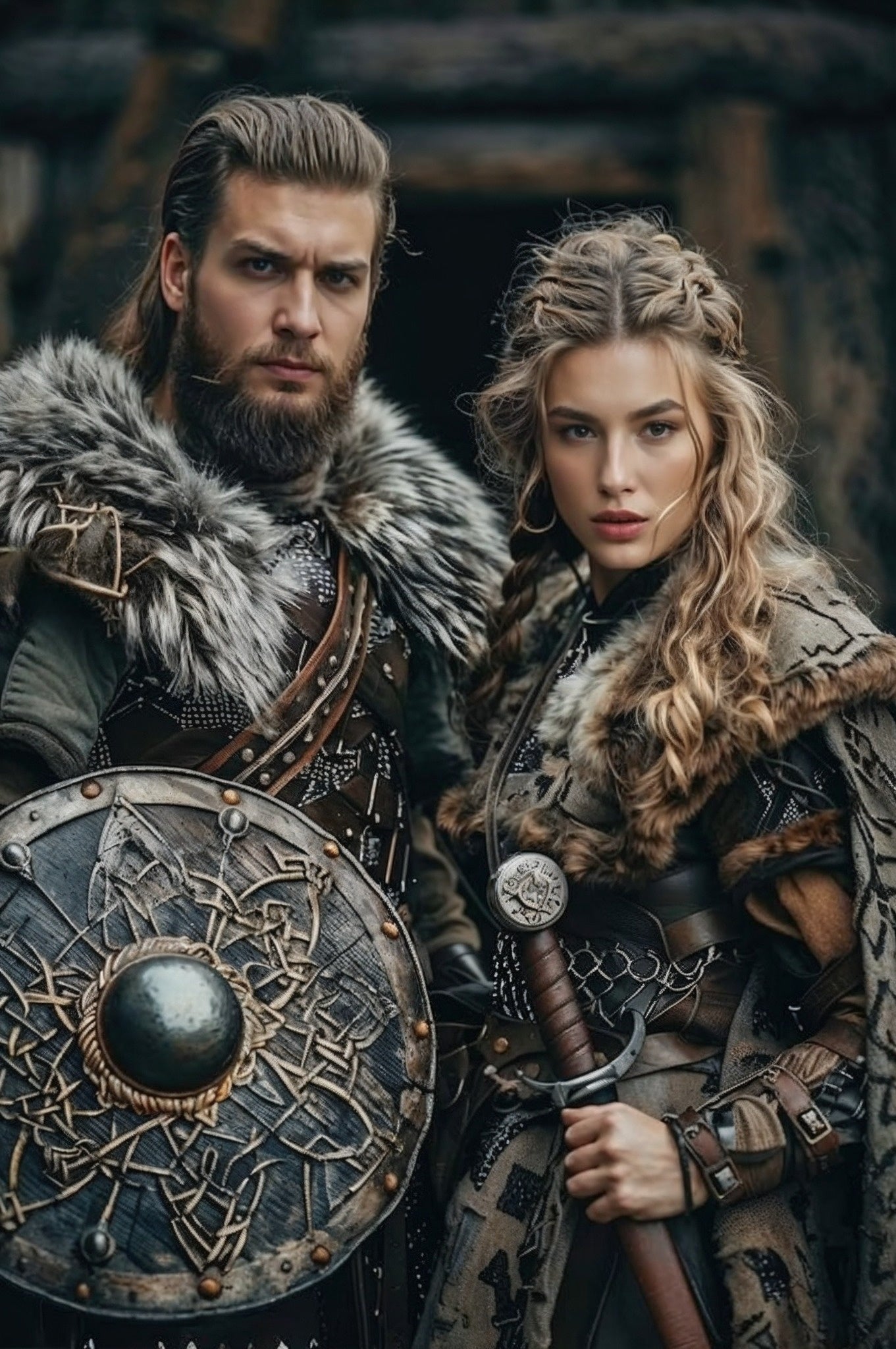 Custom Viking Couple Portrait