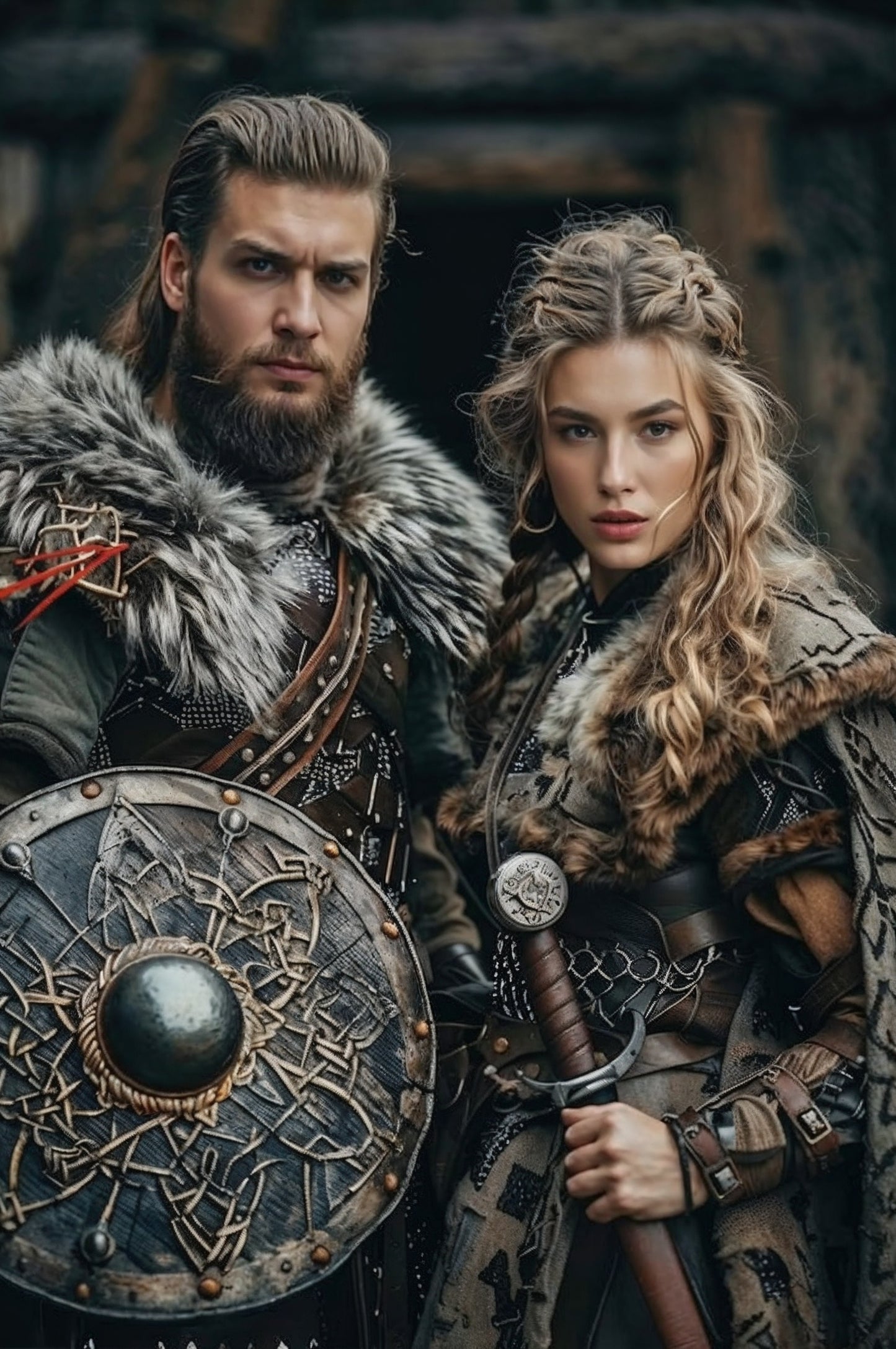 Custom Viking Couple Portrait