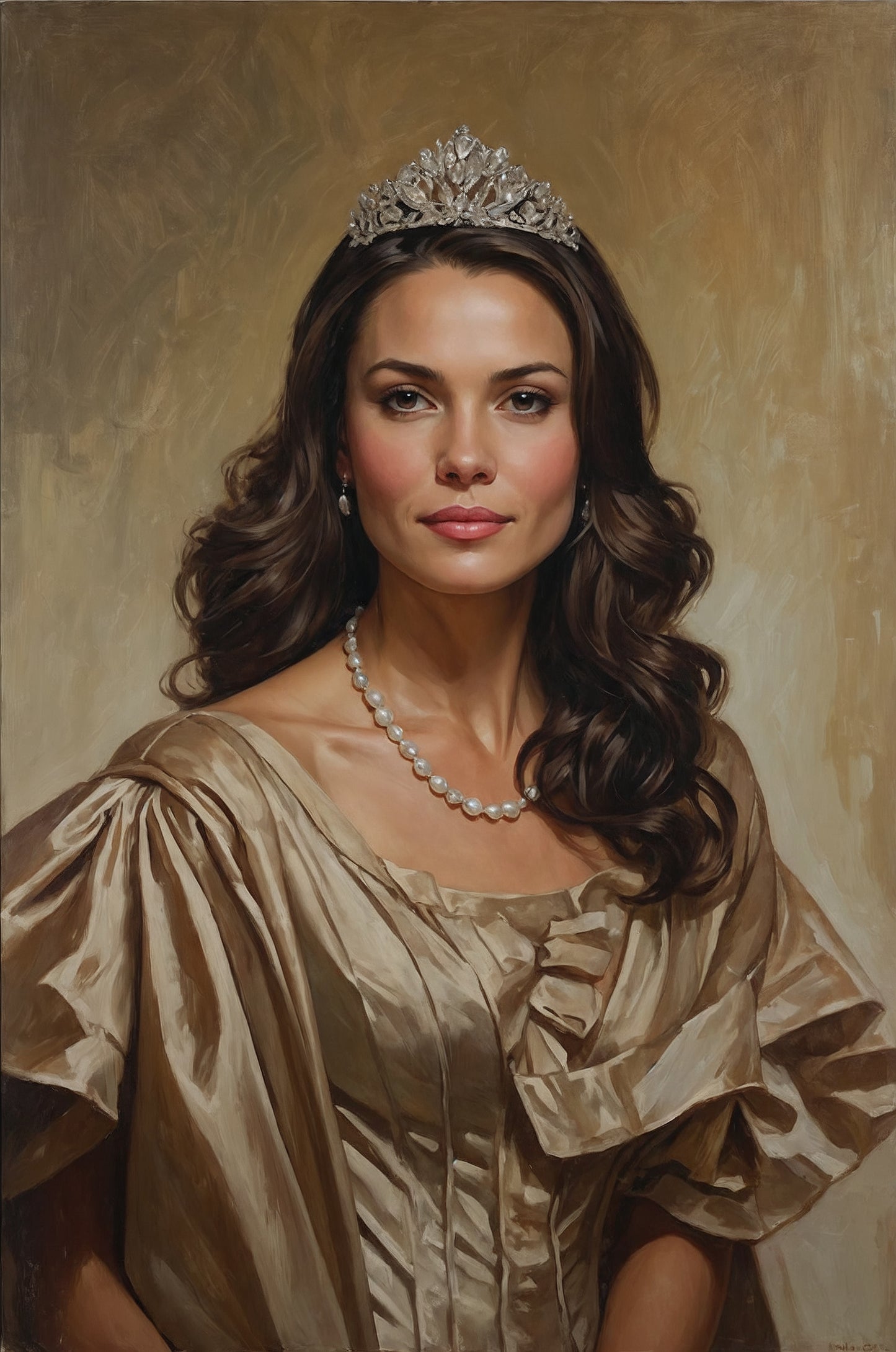 Custom Queen Royal Portrait in classical style, personalized with your photo for a unique, regal artwork.